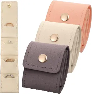 Mini Travel Jewelry Organizer Pouch – Foldable Jewelry Roll Case with Secure Buckle Closure, Portable Compact Storage for Rings, Earrings & Necklaces, Perfect for Travel, Vacation & Daily Use