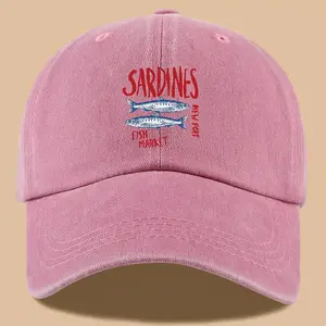 1pc Sardines Fishing Market Baseball Cap - Breathable, Adjustable, Polyester Sun Hat with Vibrant Fish Design, Perfect for Outdoor Activities, Hiking, and Fishing - Ideal Gift for Dad, Fishing Hat