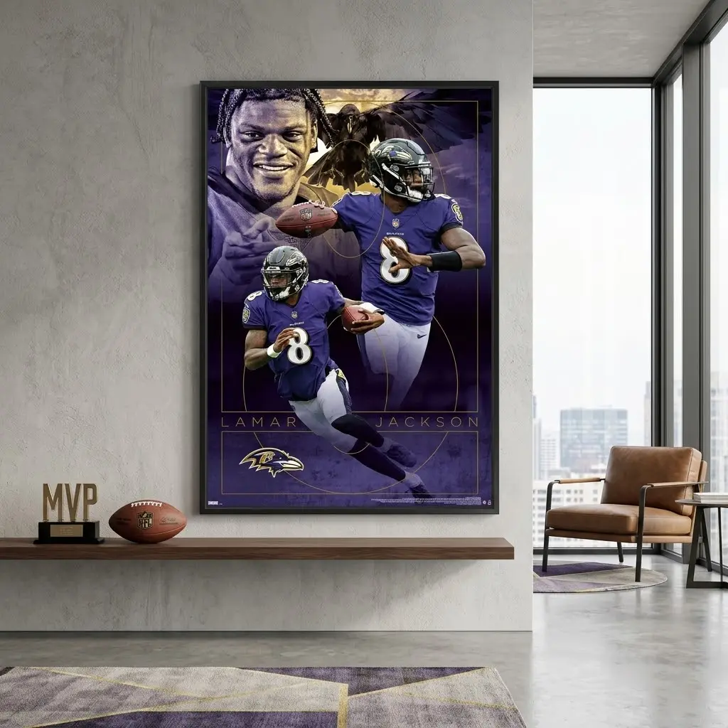 Lamar Jackson DYNAMO Baltimore Ravens NFL Football QB Action Wall Poster Unframed