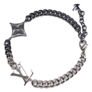 Pre-owned Louis Vuitton Bracelet Gunmetal and Silver Metal by Rebag