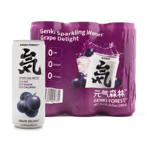 Genki Forest Sparkling Water, Grape Delight Flavor 6pk 1,980 ml