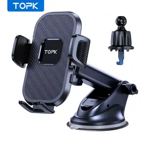 Topk Universal Car Phone Holder Mount for iPhone Xiaomi Samsung, Dashboard Windshield Air Vent Phone Mount, Car Mobile Support, Car Phone Stand