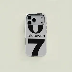 1pc Digital 67 Pattern Print Phone Case, Durable Two-In-One Protection,phone Case Suitable for Iphone 11/12/13/14/15/16/17 Pro Promax Plus Air and Samsung S22/S23/S24/S25 Plus Ultra Fe, Cover, Shell