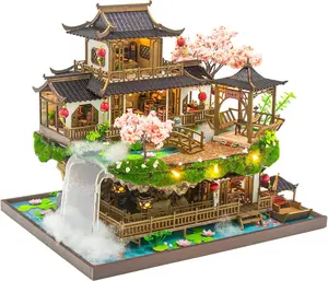 Spilay DIY Miniature House Kit, Fairyland Miniature Dollhouse Kit with Music Box, Mini House Building Kit Book Nook for Adult, Creative Bookshelf Decoration & Unique Gift