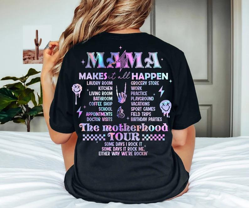 Mama Shirt, Funny Mom Life Tee, Cute Motherhood T-Shirt, Some Days I Rock It Graphic Top, Mothers Day Funny Gift Shirt, Retro Mama Lightning Bolt Tee, Trendy Casual Outfit for Women