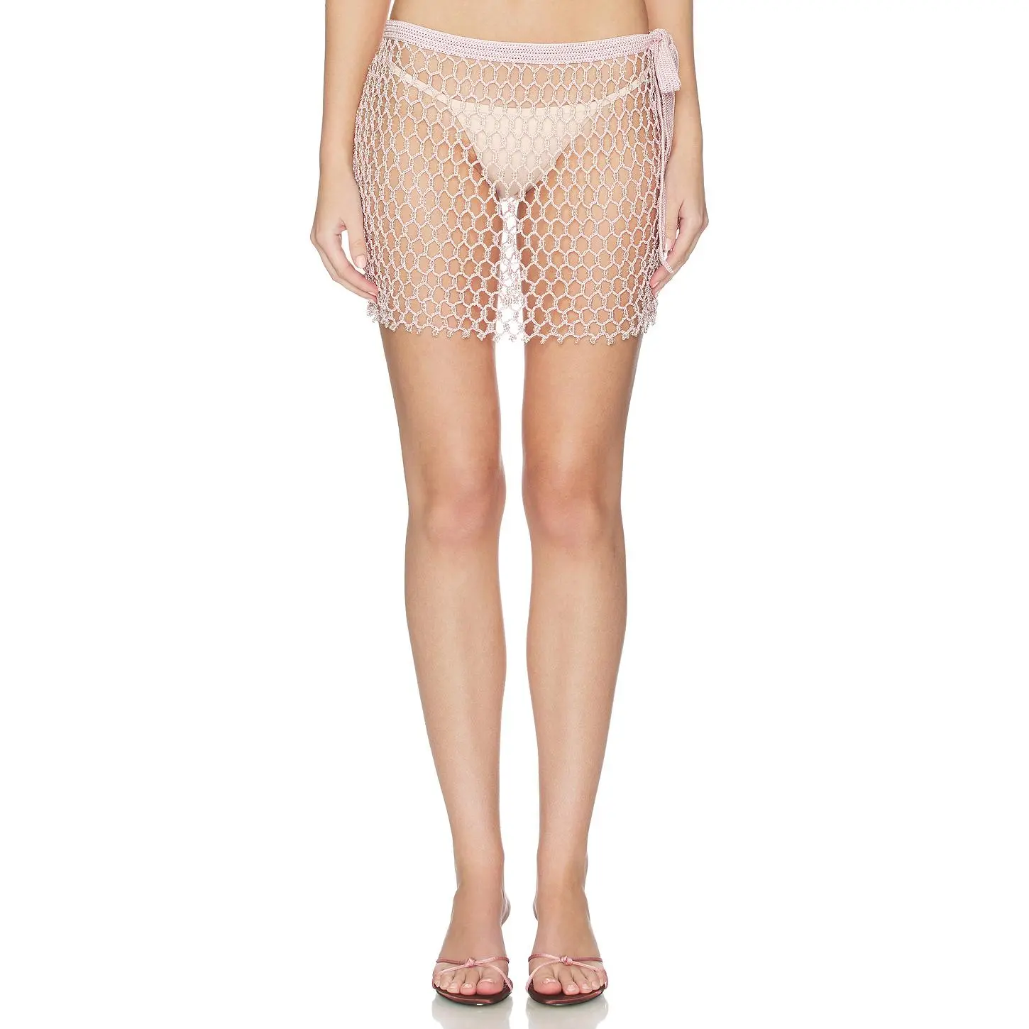 My Beachy Side Lulu Hand-crocheted Skirt in Baby Pink
