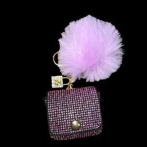 Diamond coin purse key chain