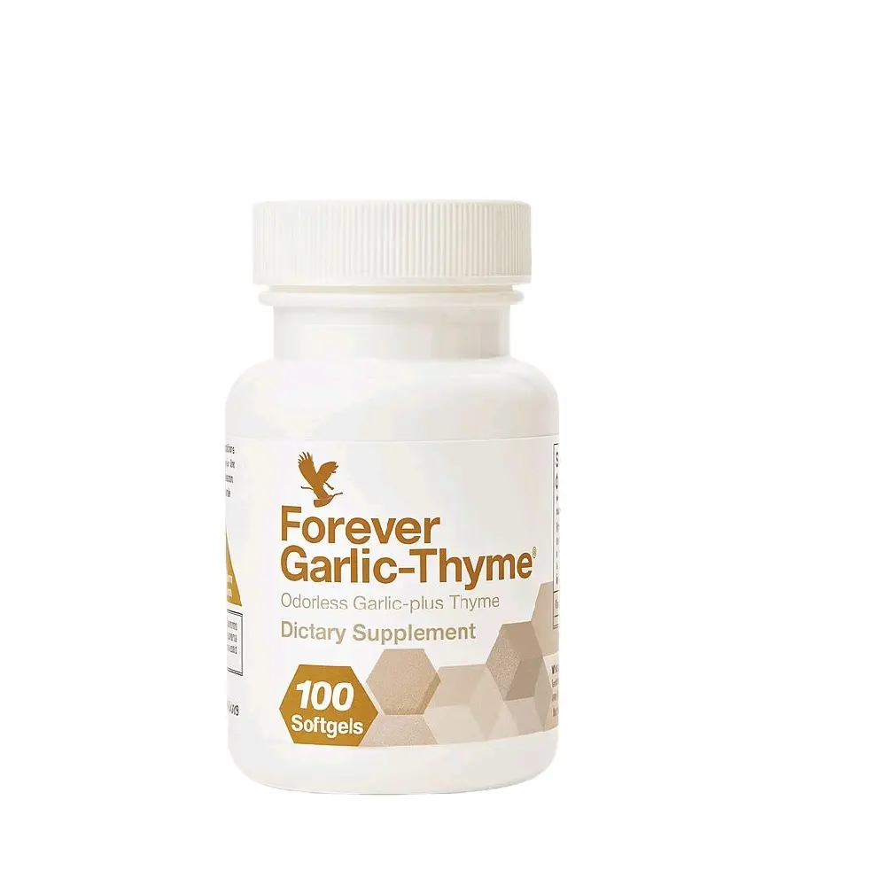 Forever Garlic-Thyme Odorless Softgel - 100 Count Dietary Supplement for Cardiovascular Health & Immunity Support - Gluten Free & Odorless Formula