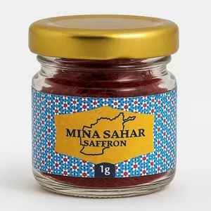 Mina Sahar Afghan Saffron Threads 1g Super Negin Grade Hand-Harvested in Herat Ethically Sourced Premium Aroma & Vibrant Color 100% Pure Afghan Saffron in Glass Jar - Flavor