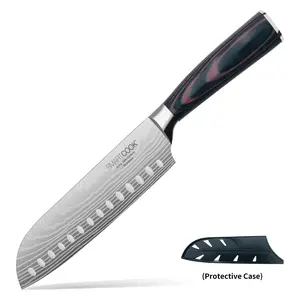 SmartCook 7"Kitchen Knife with Knife Sheath, High Carbon Stainless Steel, Multi-Purpose, Ergonomic Design for Convenience