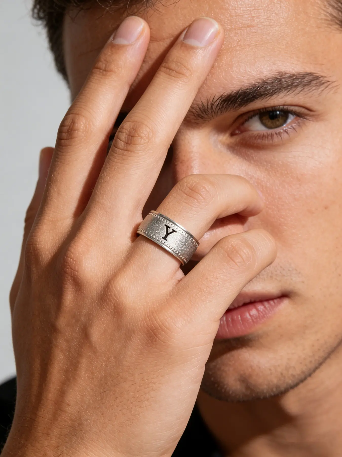 Elegant Stainless Steel Alphabet Letter Ring Statement Unique Rings, 26 Initial Design DIY Stackable Hand Jewelry, Defining Your Exclusive Name, is a Great Perfect Gift for Daughter & Girlfriend & Mom & Boyfriend & Dad