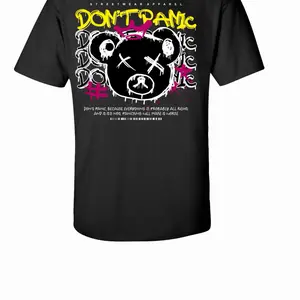 Streetwear Apparel Don't Panic T-Shirt - Black Graphic Tee with Bold Design
