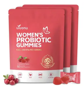 （ pack of 3 ） Vivonu Women's Probiotic Gummies - Cranberry Flavor, 60 Gummies per Pack, Targeting Body Odor, Women's Health & Body Balance, Vegan, 5 Billion CFUs per Serving Feminine Balance Gummies