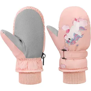 X-GLV03   Kids Ski Mittens, Insulated Waterproof Winter Gloves for Toddlers, Boys and Girls - Warm Fleece Snow Mittens