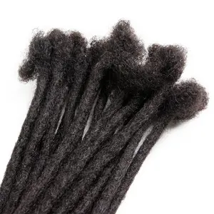 100% Human Hair Dreadlock Extensions 8 and 16 Inches 5,10 and 30 Strands Handmade Natural Loc Extensions For Woman & Men Can Be Dyed/Bleached