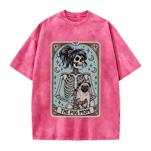 Pug Shirt, Pug Mom Tarot Card T-shirt, Pug Gift, Halloween Dog Shirt, Skeleton Pug Mom Tee, Gift for Pug Lover