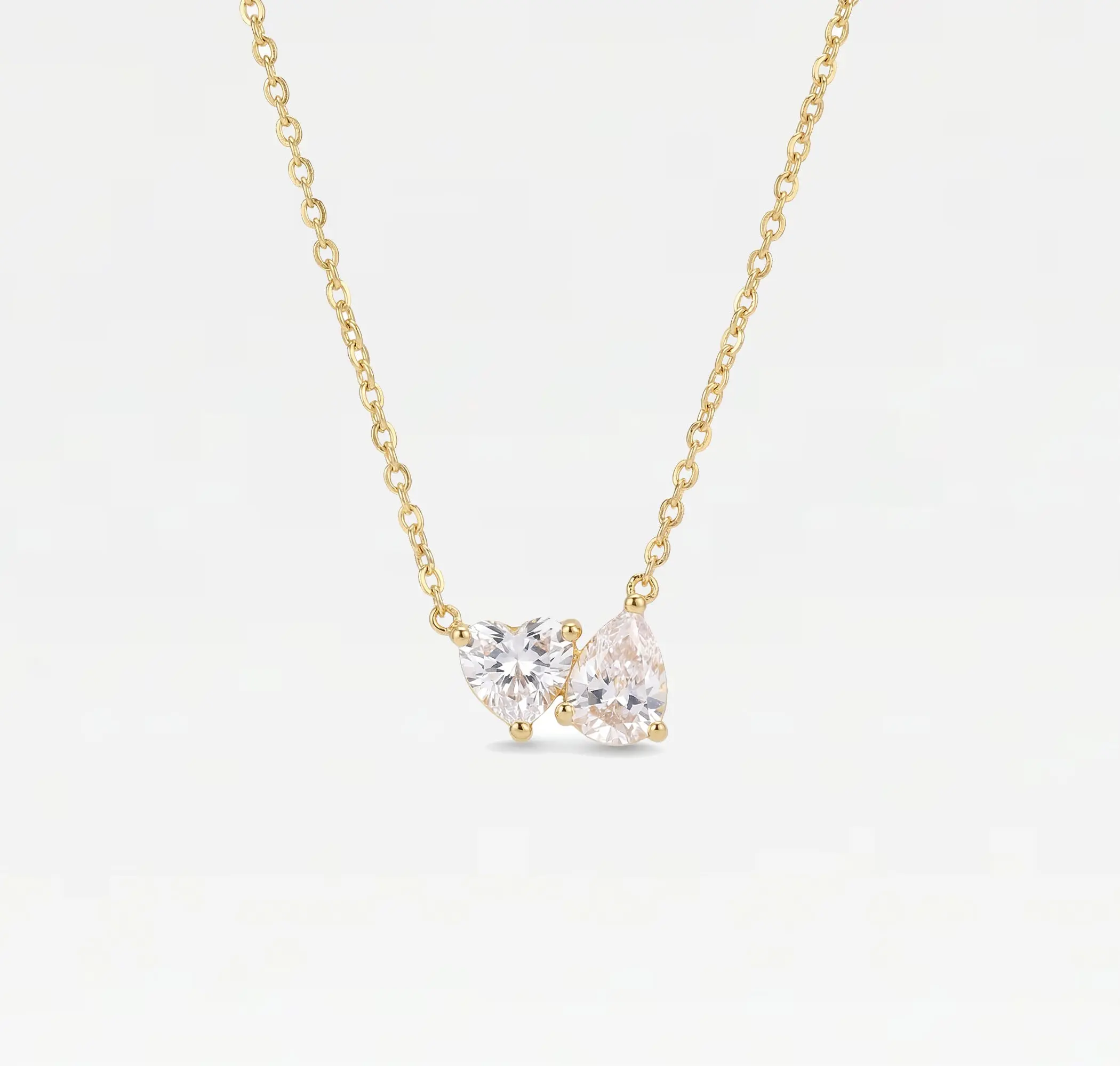 The Clear Heart Pear Necklace