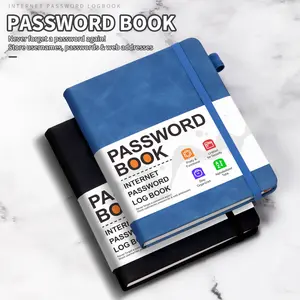 A password safekeeping book with lettered labels, senior friendly hard cover password organizer, internet login and website address record book, pocket hardcover journal with bookmark strips and thick paper