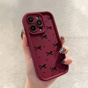 Bow Pattern Phone Case for Men and Women, Fits Apple iPhone 17promax 17pro 17plus Air 16plus 15 14 13 12 11 X XR, Soft Full Coverage