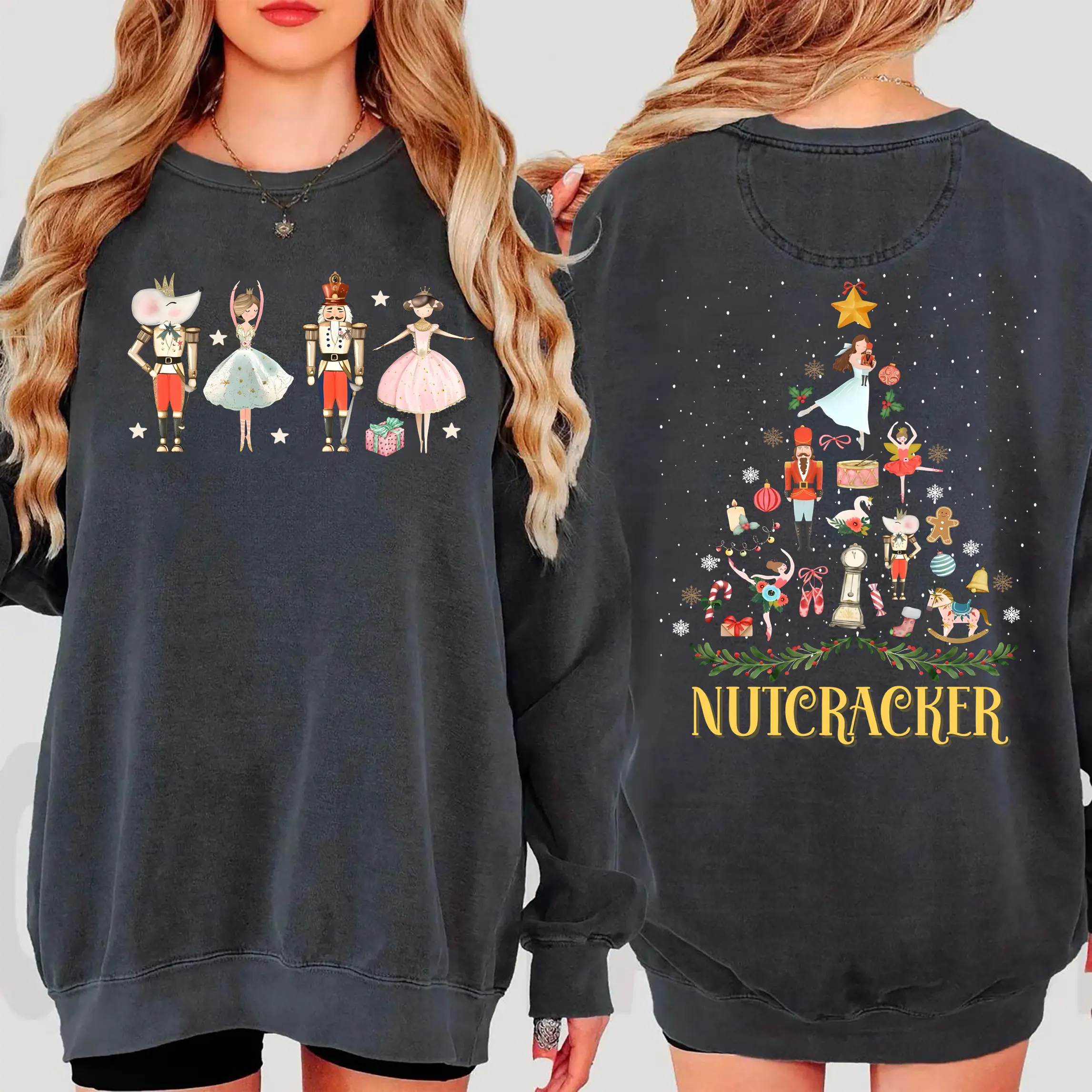Vintage Nutcracker Sweatshirt, Retro Christmas Sweatshirt, Cute Christmas Shirt, Girly Christmas Tee, Winter Sweater Gift