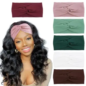 6 Pack Headbands for Women's Hair Fashion Turban Elastic Head Bands Non Slip Twisted Headwraps Workout Hair Accessories