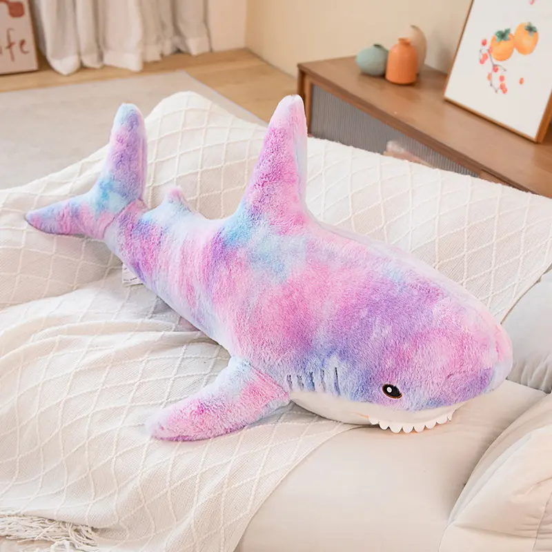 Purple Colorful Shark Pillow