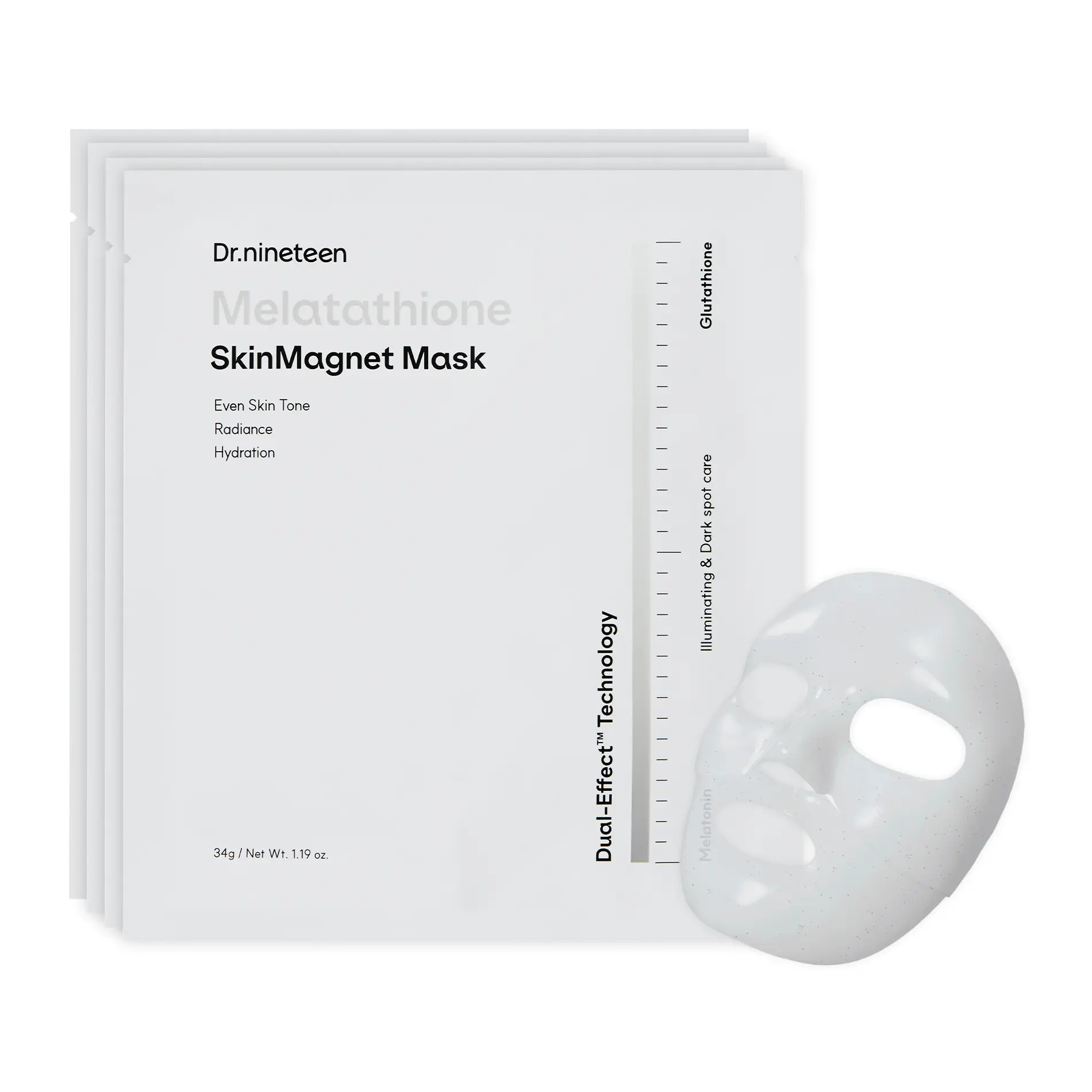 melatonin glutathione Dr.nineteen Melatathione Skin Magnet Hydrogel Mask | Melatonin + Glutathione  + Vitamin Complex | Radiant & Even-Looking Skin Appearance | Korean  Hydrogel Face Mask