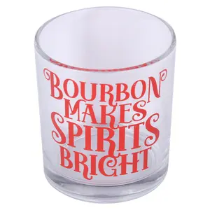Bourbon Makes Spirits Bright Christmas Rocks Glass