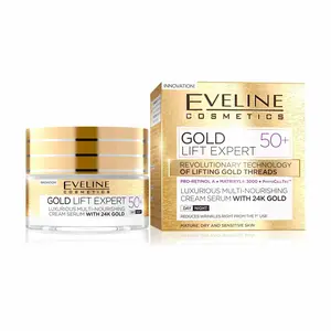 Eveline Cosmetics Gold Lift Expert Rejuvenating Cream Serum with 24k Gold 60+ Firming Skincare Aesthetic