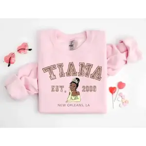 Tiana Princess Sweatshirt – Family Trip Matching Crewneck, Fun Gift Hoodie for Youth & Adults 2RF
