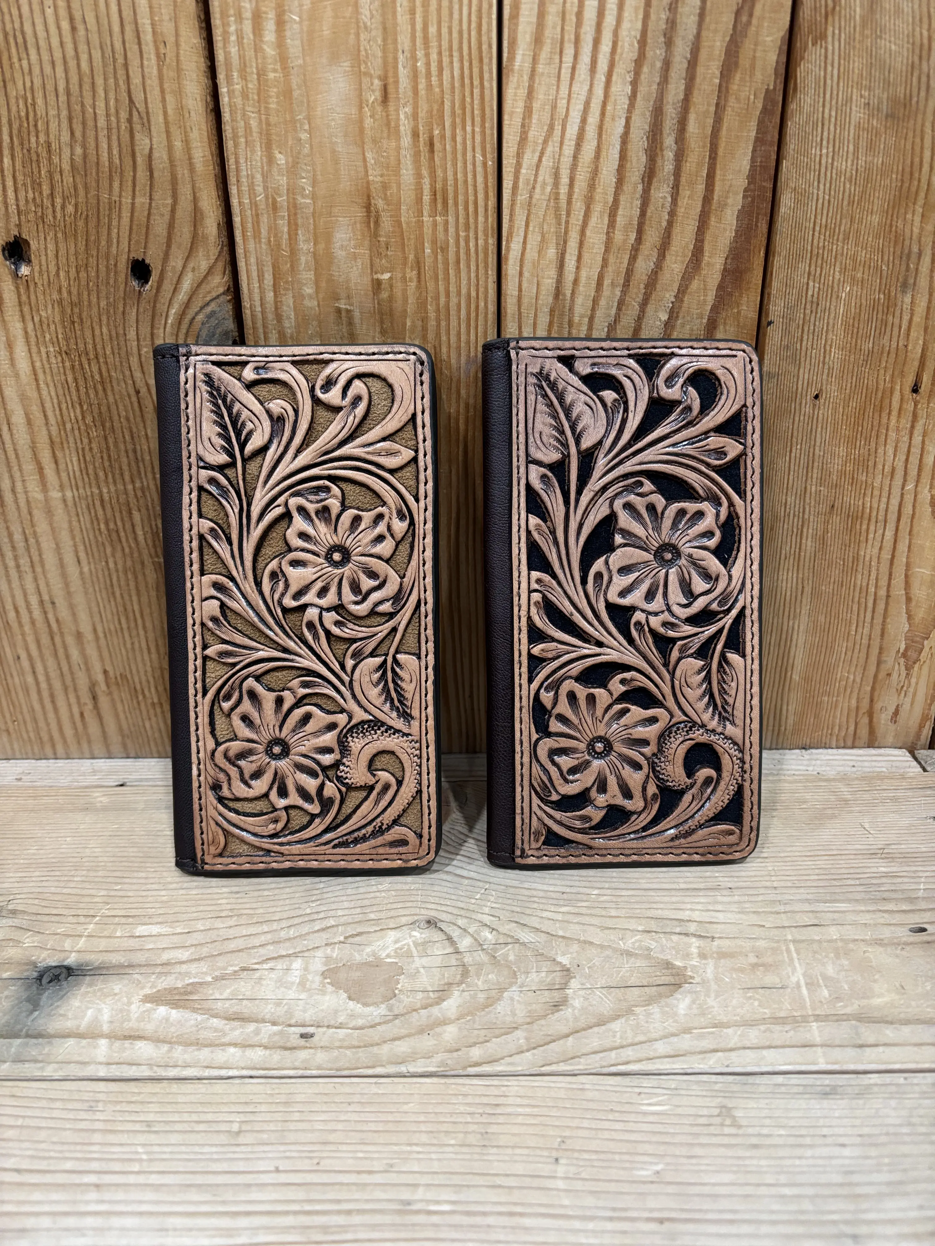 Tooled Leather Men's Tall Wallets!