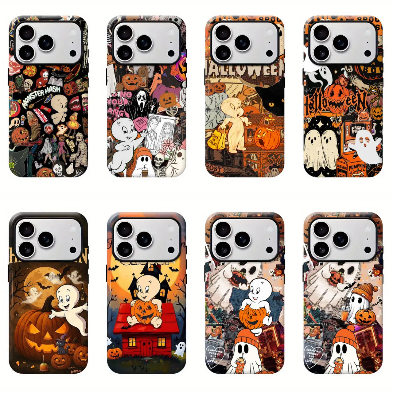 Vintage Halloween Phone Case, Spooky Retro Collage Phone Case for iphone 17 pro max case 16 15 14 13 12 11 Pro Max XS, Samsung S23 S24 S25 Durable Shockproof Protection Cellphone , beautiful gift for Women & Men Phone Cover