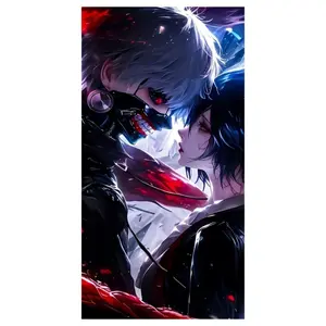 Anime Character Pattern Car Door Pillar Sticker, Self-adhesive Waterproof Car Door Pillar Protective Film, Car Exterior Decoration Accessories, Universal Car Sticker