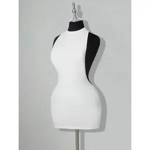 Solid Color Criss-Cross Backless  Casual Mini Dress White Bodycon Dress White Club Dress,White Dresses Classy Elegant,Party Dress
