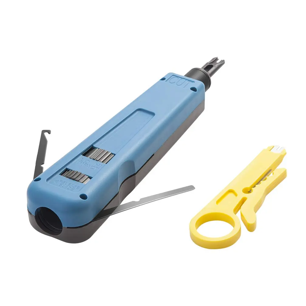 Punch Down Tool with 110/88 & Network Wire Stripper  Multifunction Hook for Telephone Impact Terminal Insertion and cat6a/cat6/cat5e/cat5 Cable