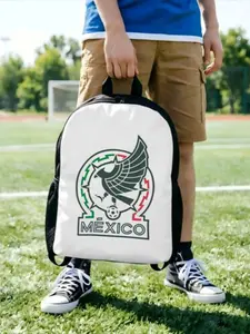 1PC Versatile Backpack Mexico Handbag High School Zipper Closure Football For Men Women Knapsack GiftBack to School Season Match Day Essentials