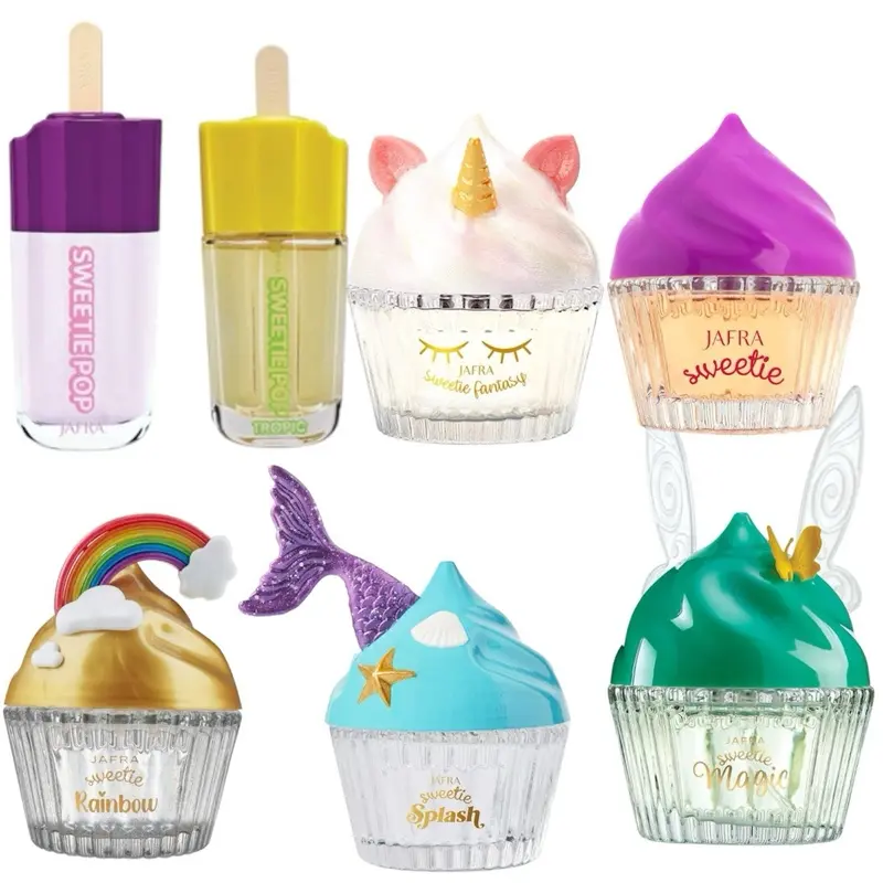 Jafra Different aromas sweetie for girl in glass bottle and box