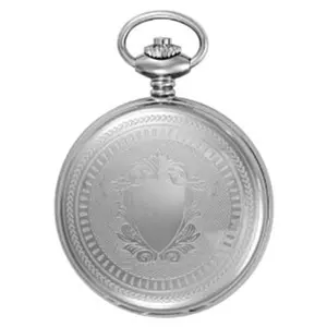 212 MAIN Women's Modern Classic Stainless Steel Pocket Watch - 47mm Charles-Hubert-Paris Hunter Case, Quartz Drive Movement, Roman Numerals, Date Display