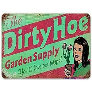 Retro Metal Sign/Dirty Hoe Garden Supply Vintage Metal Sign Sun Surf Sand CA Steel Not Sign Retro Look Home Club bar Wall Art Decoration Metal Tin Sign 12X8 inch