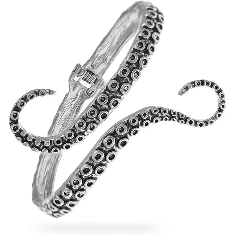 Octopus Tentacle Animal Sea Ocean Hinged Open Bracelet Bangle Arm