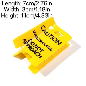 Yellow safety awareness warning claw clip, suitable for fun hair clips for women, wives, girlfriends, and female employees, featuring a unique overstimulation logo design.