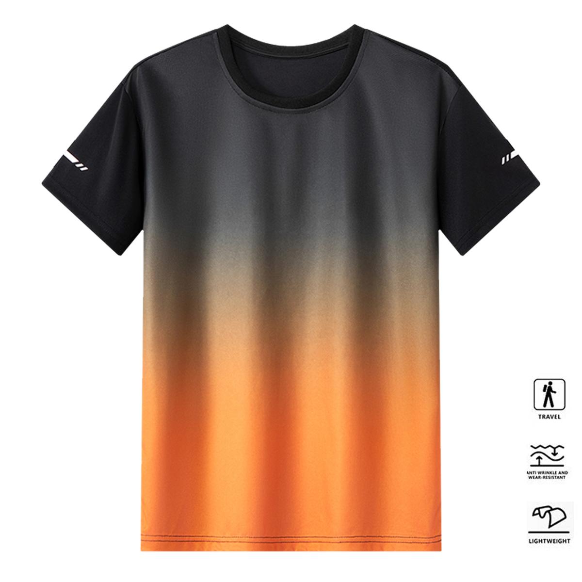 Men’s 6-Piece Fitness Crew Neck T-Shirt Set – Stylish gradient design suitable for everyday wear, casual outings, perfect for gym workouts, running, and outdoor activities