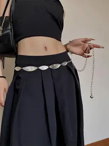 1pcs Western Metal Belt, Fashionable Metal Tree Leaf Chain Belt, Adjustable Waist Chain, Versatile Statement Accessory