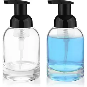 250ml 2 Pack Reusable Foaming Dispenser Refillable Pump Containers for Shower Gel,Soap & Skincare Solutions