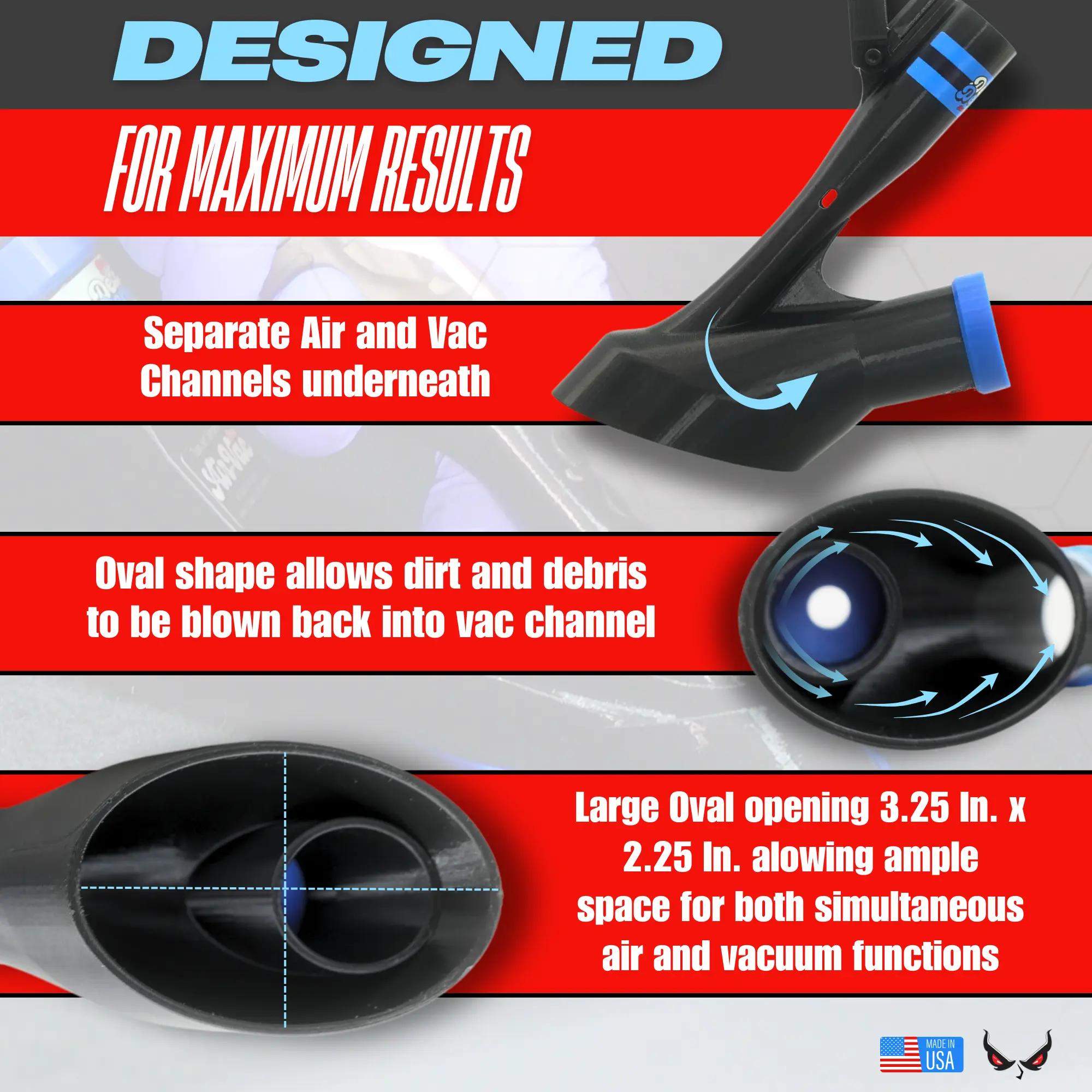 Combo Pack Detail Demon Air+Vac and Crevice Air Pulse Attachments