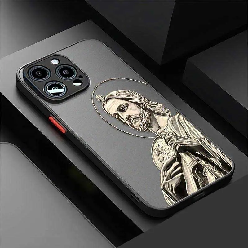 Saint Jude Art Print Element-Design Protective Smartphone Case, Handheld Cellphone Accessory for iPhone 17/16/15/14 Pro Max/13/12/11/XS Plus & Samsung Galaxy S/A, Durable Shockproof Cover with Screen Protector, Accessories