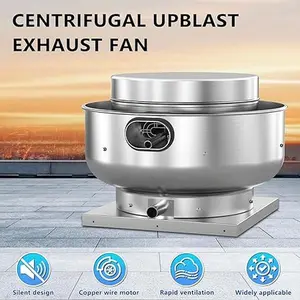Grease Rated Upblast Centrifugal Exhaust Fan, Direct Drive Aluminum Vent Fan for Restaurant Hood Food Truck Commercial Kitchen Ventilation