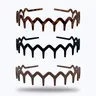 Women's 3-Piece Synthetic Zigzag Headband Set - Comfortable Curved Comb Coils Hairbands with Wavy Teeth, Neutral Tones Accessory for Casual Hairstyles, Slicked Back Looks, Everyday Wear, Accessories Adults, Gifts for Female Adults