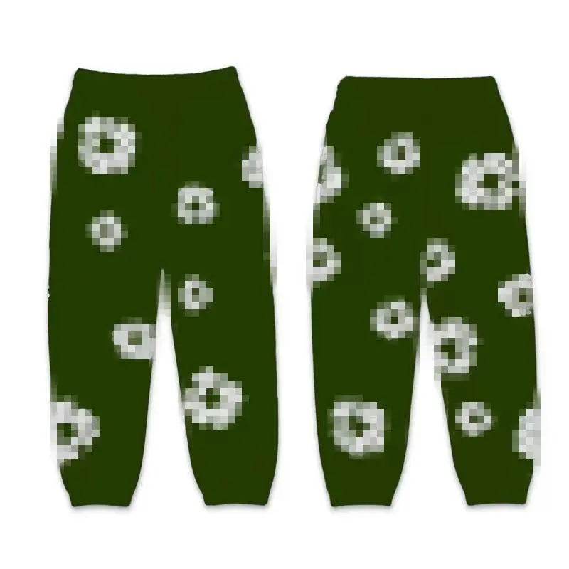 Dark green pants (white floral wreath)