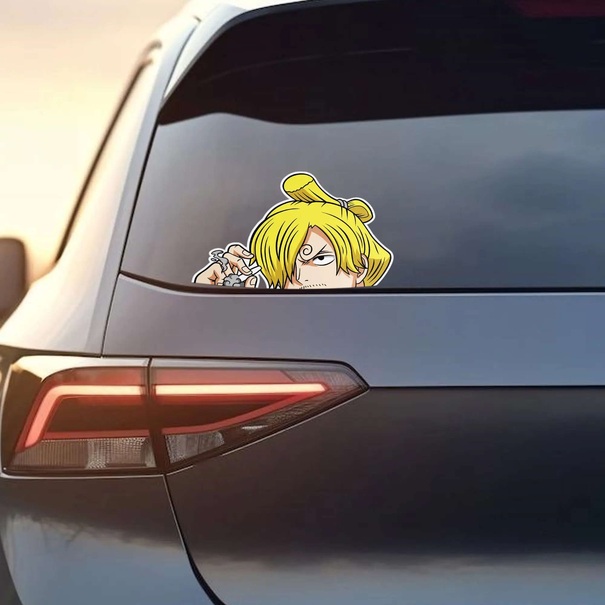 Sanji Vinyl Sticker, OP Anime Peeking Sticker, Waterproof Laptop Car Window Decor, Manga Fans Gift